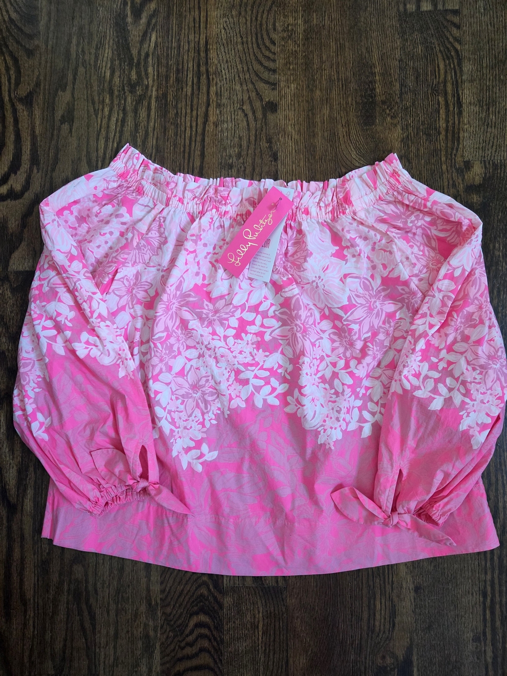 Lilly Pulitzer Pink Floral‎ Off-Shoulder Top